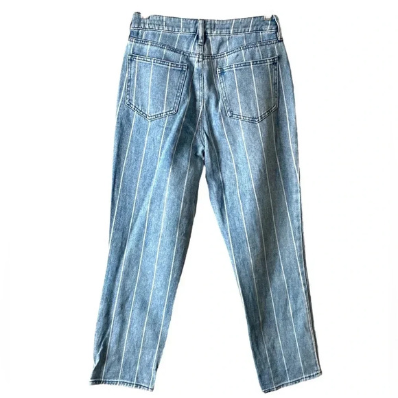 PACSUN Window Pane Striped High Rise Mom Jeans Straight Leg Cotton Denim Size 26 - Picture 5 of 10